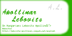 apollinar lebovits business card